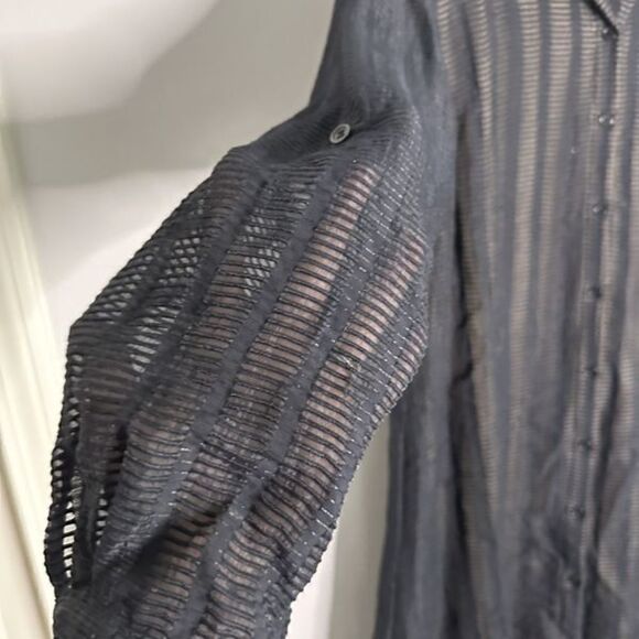 Doe & Rae Navy Shirt Dress  L - Picture 9 of 13